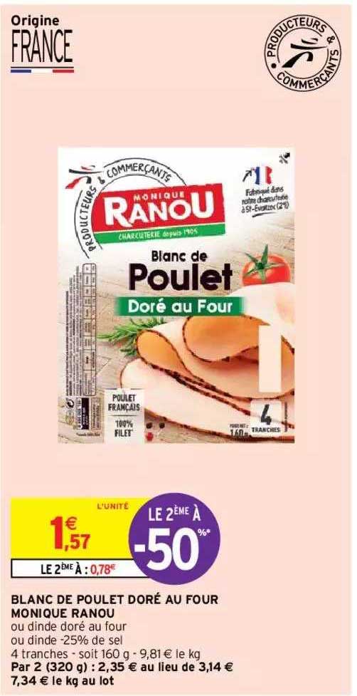 blanc de poulet doré au four monique ranou