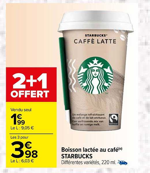 boisson lactée au café starbucks