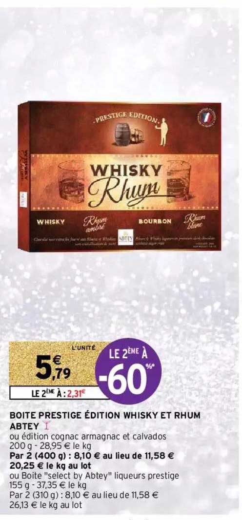 boîte prestige édition whisky et rhum abtey
