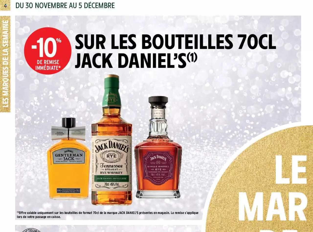 bouteilles 70cl jack daniel's