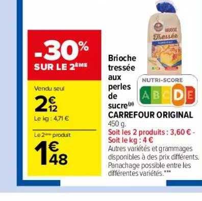 Brioche Tressée Aux Perles De Sucre Carrefour Original