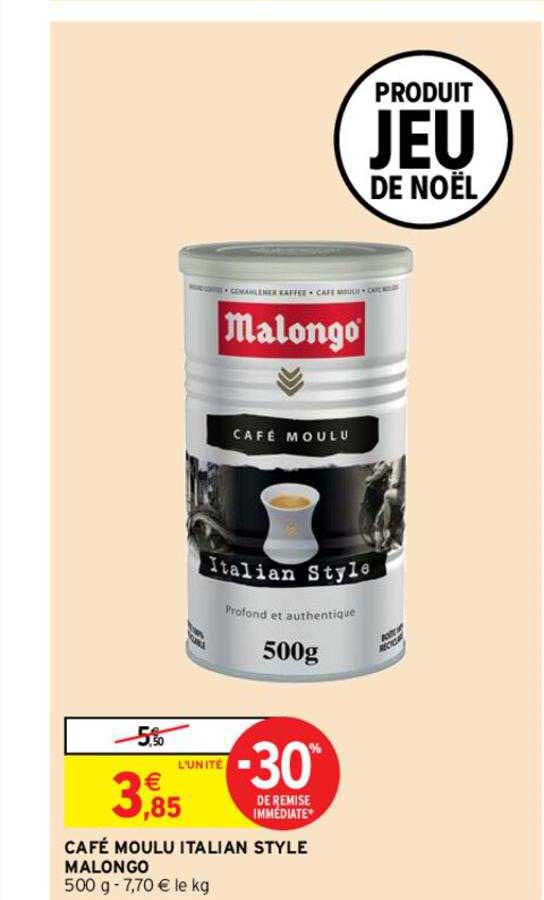 café moulu italian style malongo