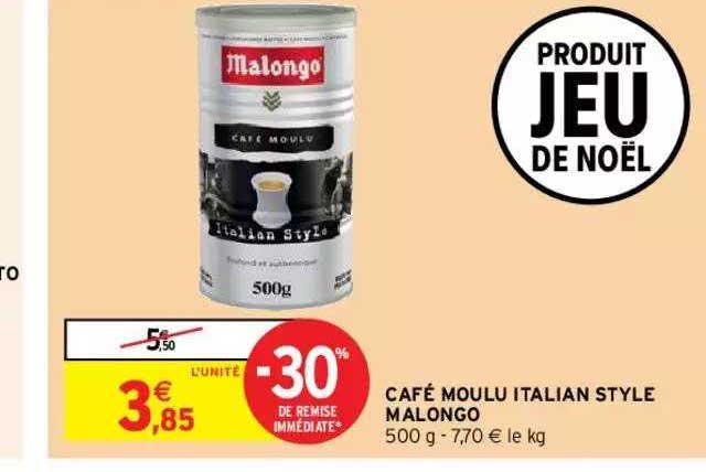 café moulu italian style malongo
