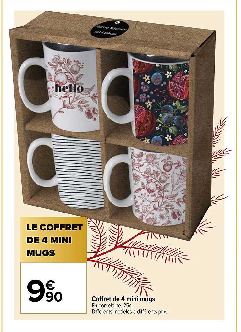 Coffret De 4 Mini Mugs