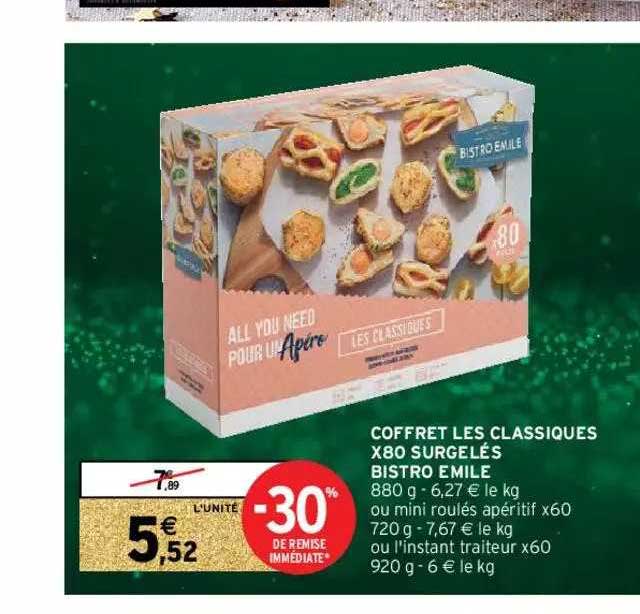 coffret les classiques x80 surgelés bistro emile