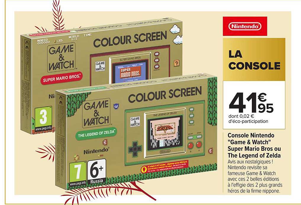 console nintendo "game & watch" super mario bros ou the legend of zelda