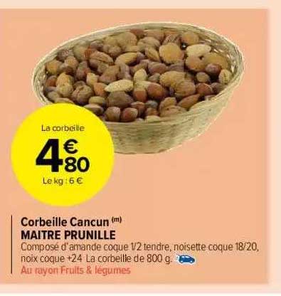 corbeille cancun maître prunille