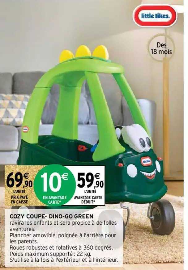 Cozy Coupe- Dino-go Green Little Tikes
