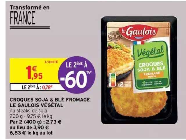 croques soja & blé fromage le gaulois végétal