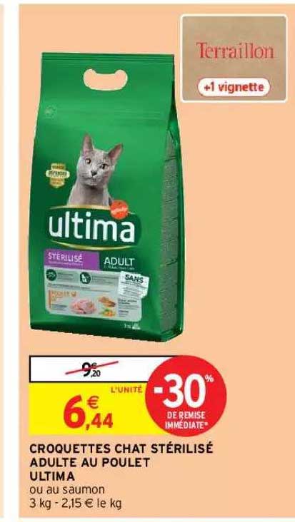 Croquettes Chat Stérilisé Adulte Au Poulet Ultima
