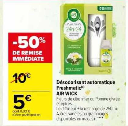 désodorisant automatique freshmatic air wick