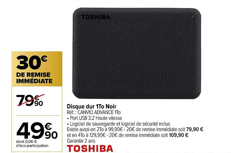 disque dur 1to noir toshiba