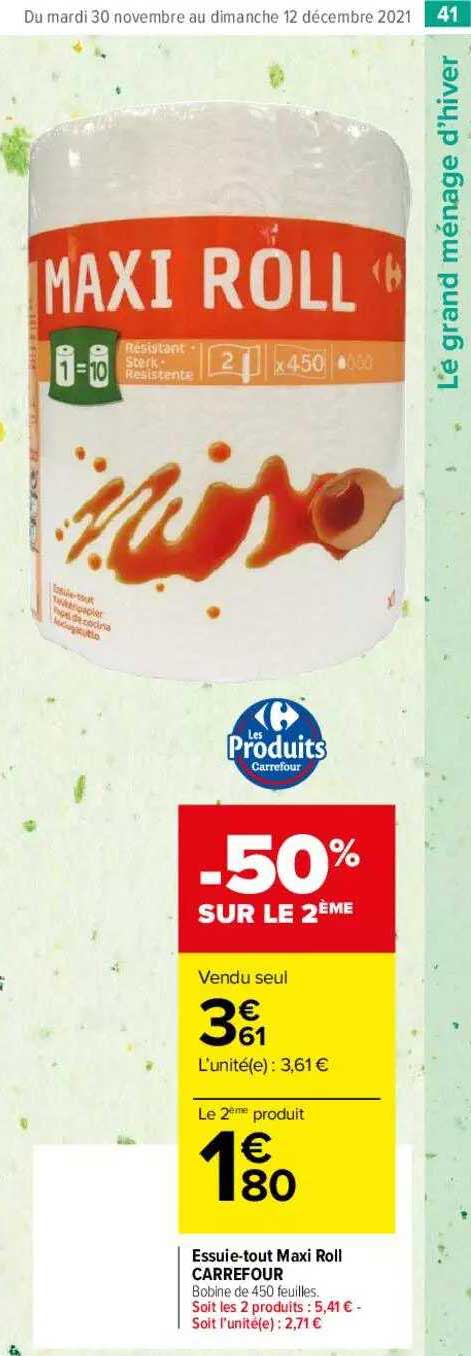 essuie-tout maxi roll carrefour