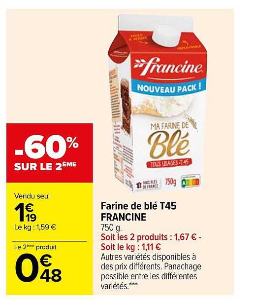 Farine De Blé T45 Francine
