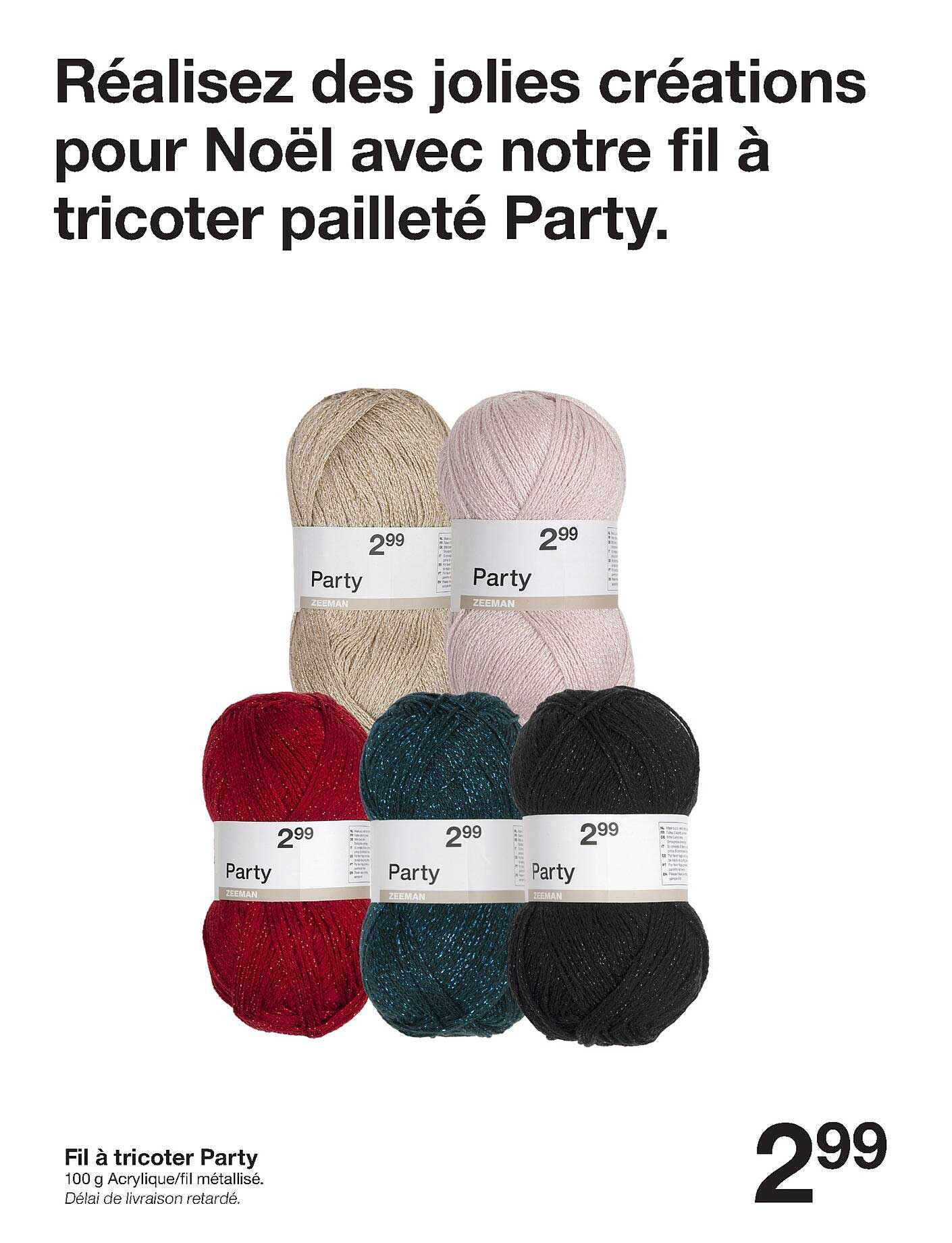 fil à tricoter party