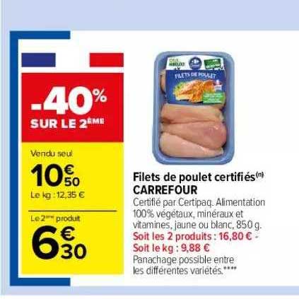 filets de poulet certifiés carrefour