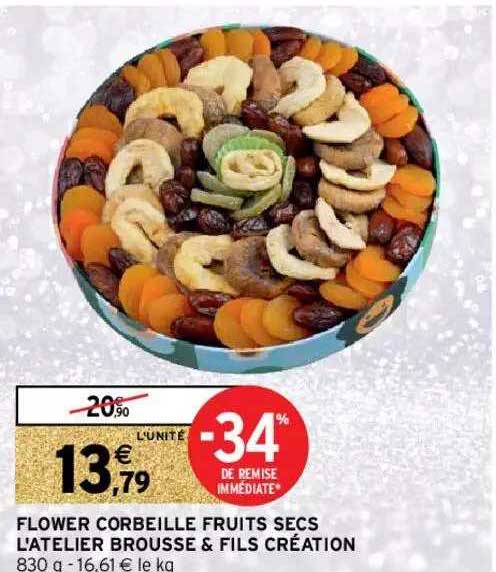 flower corbeille fruits secs l'atelier brousse & fils création