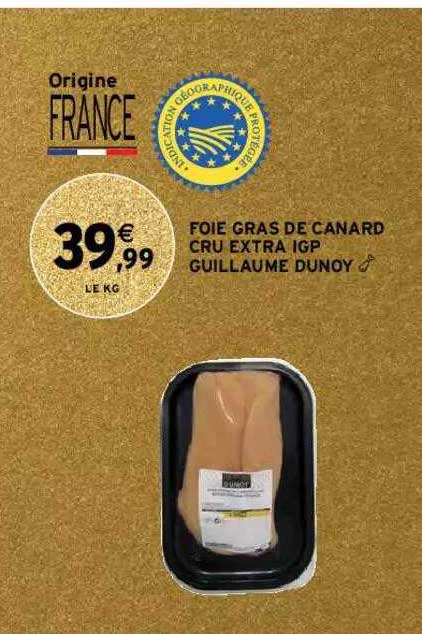 foie gras de canard cru extra igp guillaume dunoy