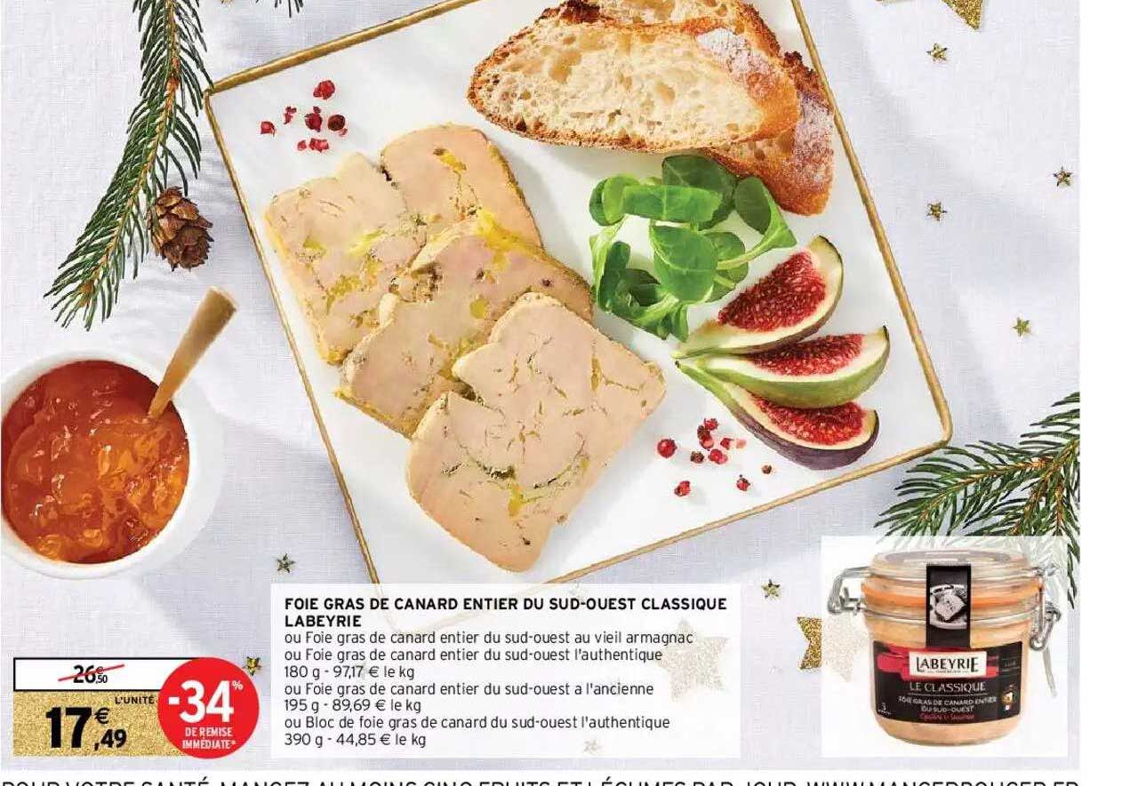 foie gras de canard entier du sud-ouest classique labeyrie