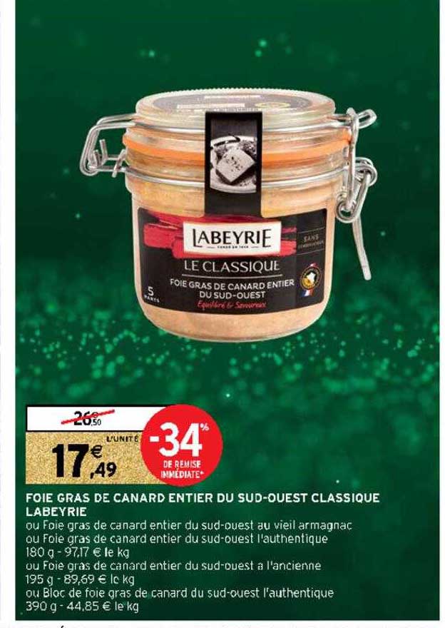 Foie Gras De Canard Entier Du Sud-ouest Classique Labeyrie