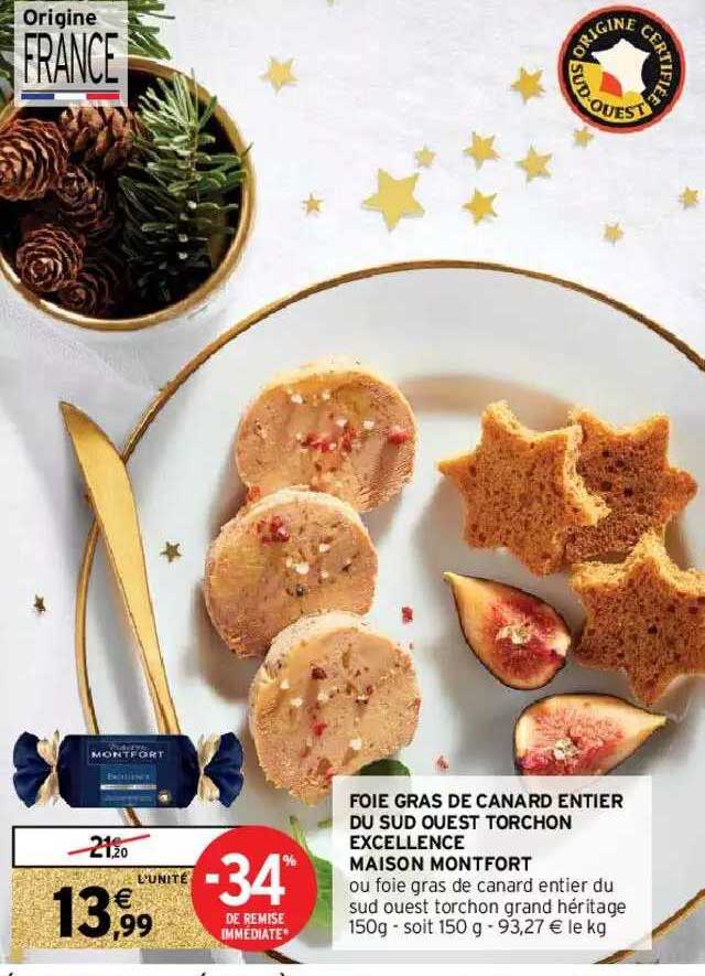 foie gras de canard entier du sud ouest torchon excellence maison montfort