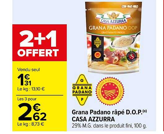 grana padano râpé d.o.p. casa azzurra