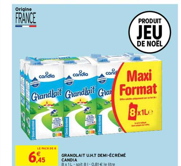 grandlait u.g.t. demi-écrémé candia