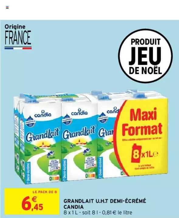 grandlait u.g.t. demi-écrémé candia