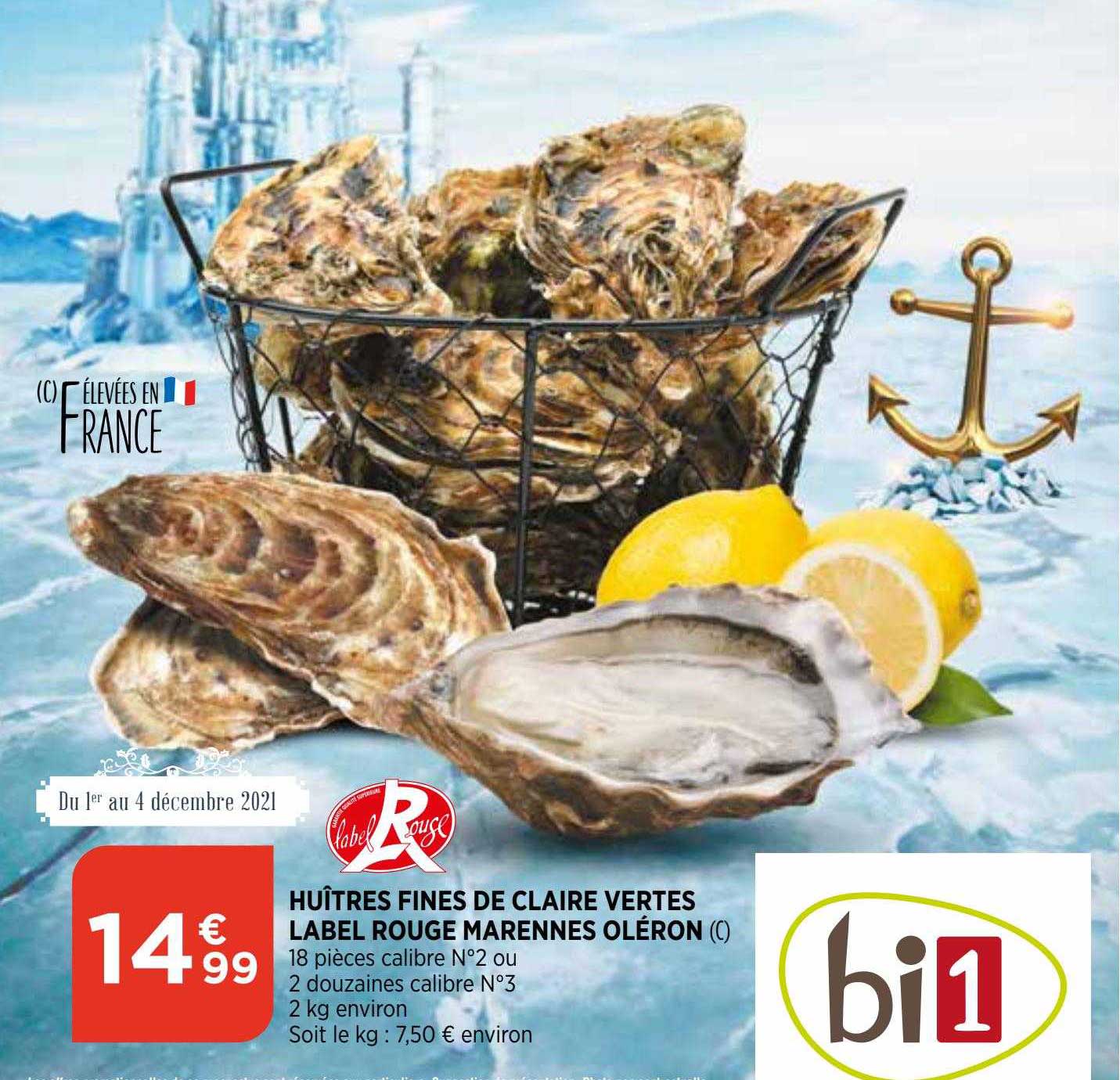 huîtres fines de claire vertes label rouge marennes oléron