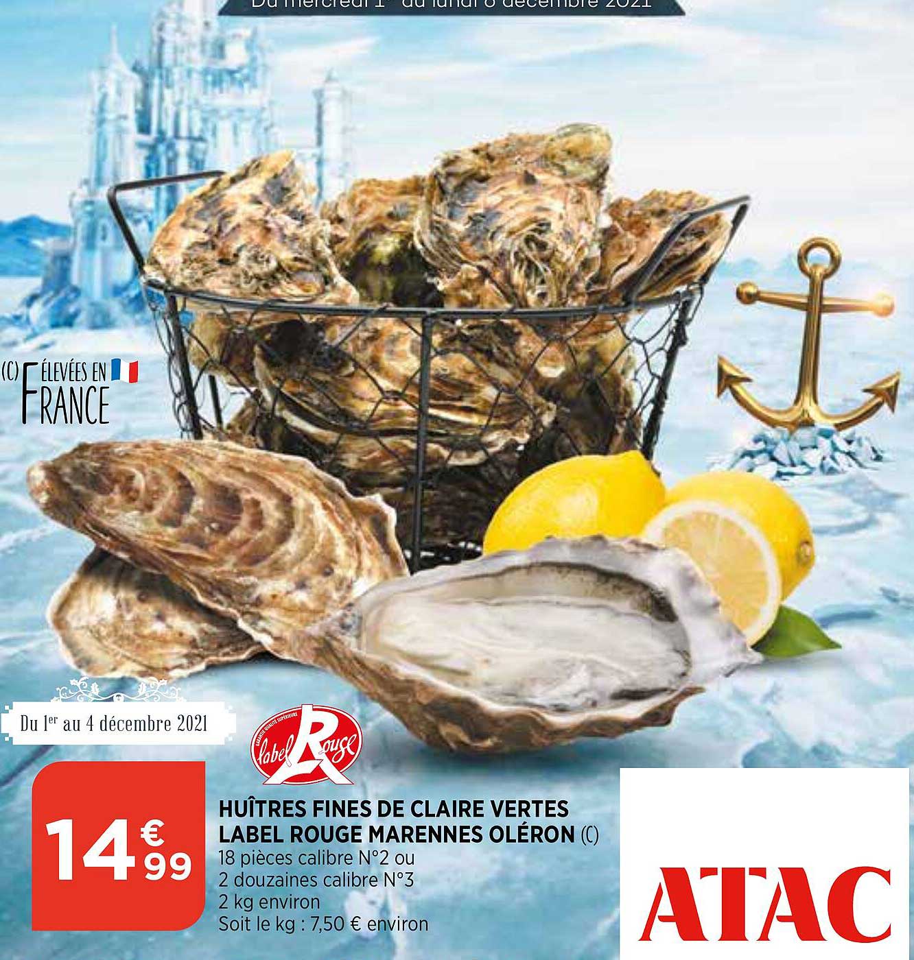 huîtres fines de claire vertes label rouge marennes oléron