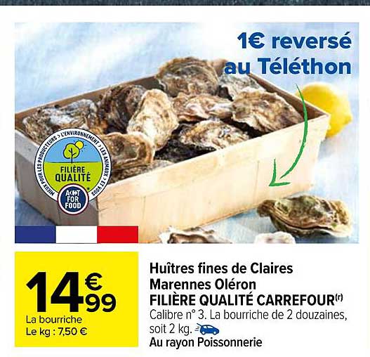 huîtres fines de claires marennes oléron filière qualité carrefour