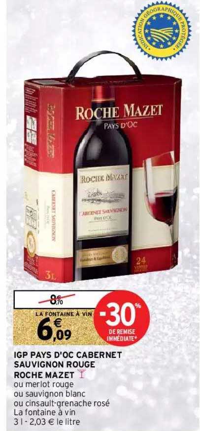 igp pays d'oc cabernet sauvignon rouge roche mazet
