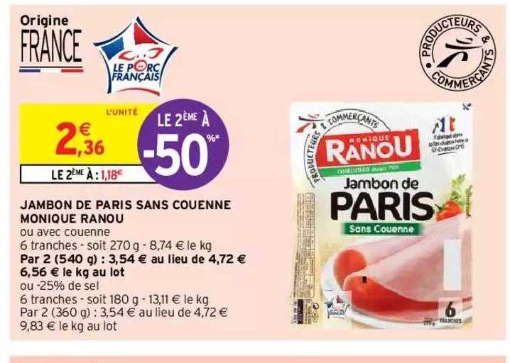 jambon de paris sans couenne monique ranou