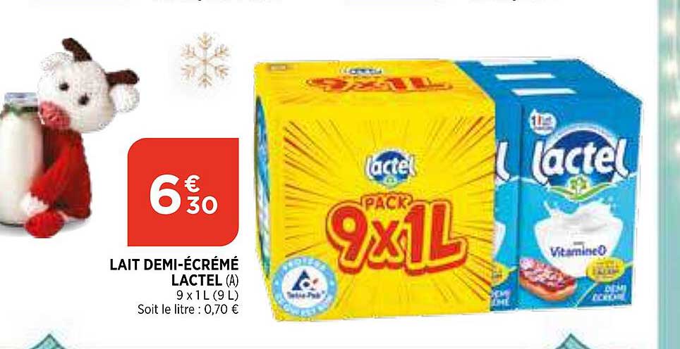 lait demi-écrémé lactel