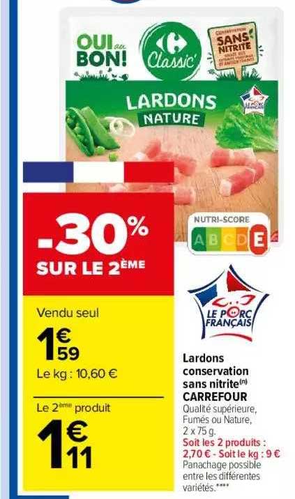 Lardons Conservation Sans Nitrite Carrefour