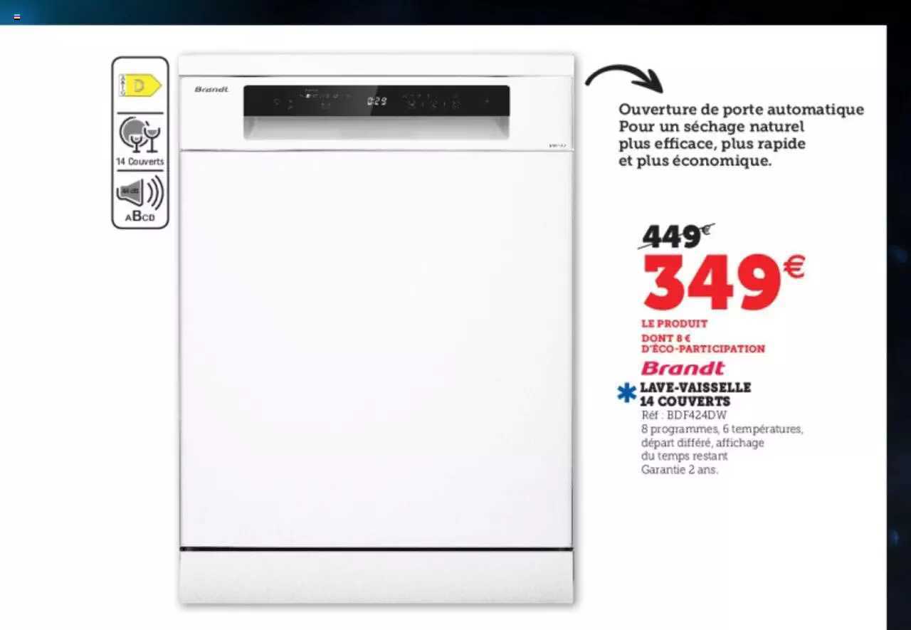 lave-vaisselle 14 couverts brandt