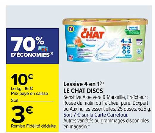 Lessive 4 En 1 Le Chat Discs