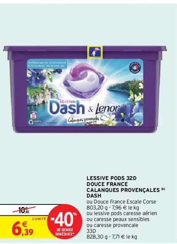 lessive pods 32d douce france calanques provençales dash