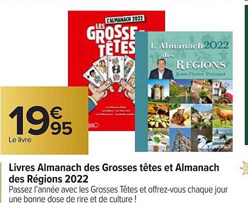 livres almanach des grosses têtes et almanach des régions 2022