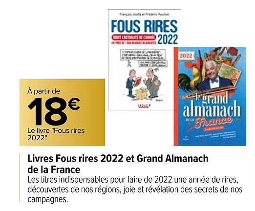livres fous rires 2022 et grand almanach de la france