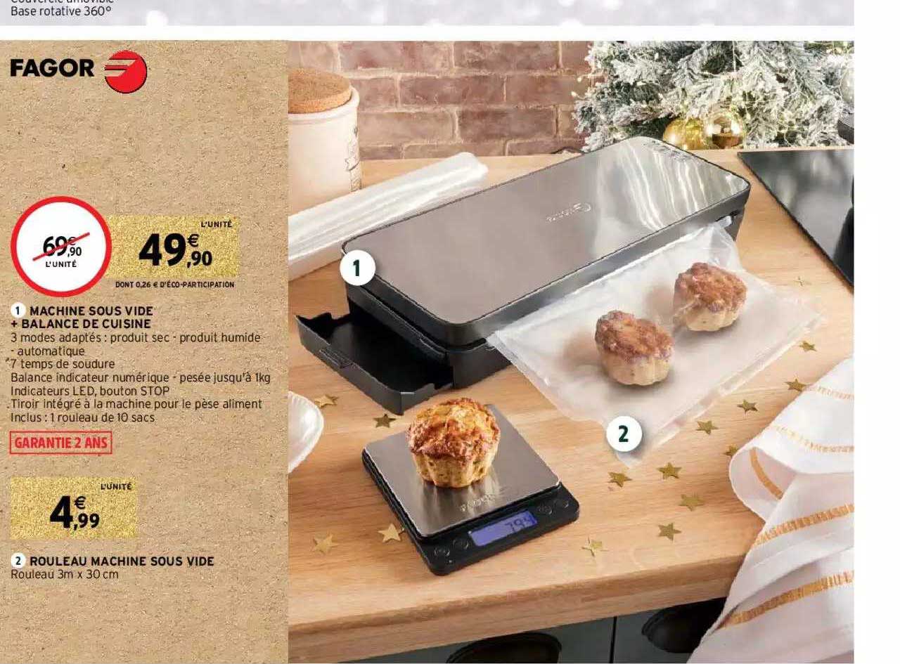 machine sous vide + balance de cuisine fagor