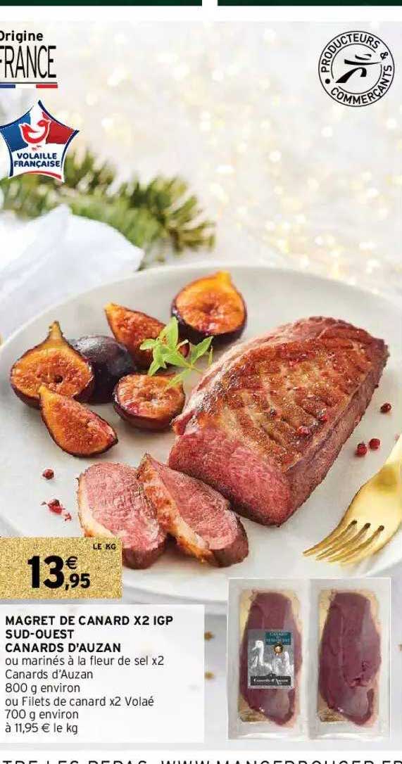 magret de canard x2 igp sud-ouest canard d'auzan