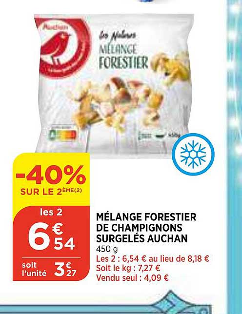 mélange forestier de champagnons surgelés auchan