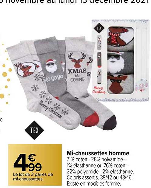 mi-chaussettes homme tex