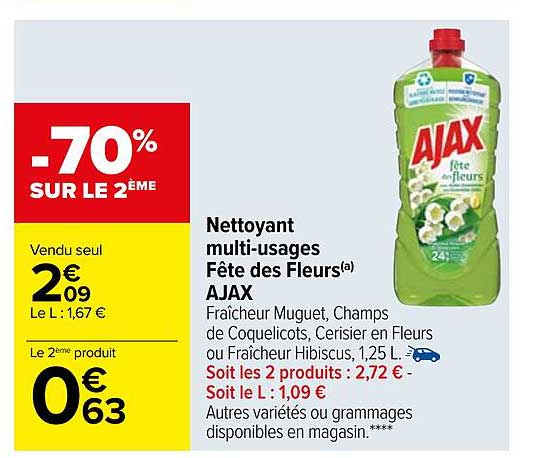 nettoyant multi-usages fête des fleurs ajax