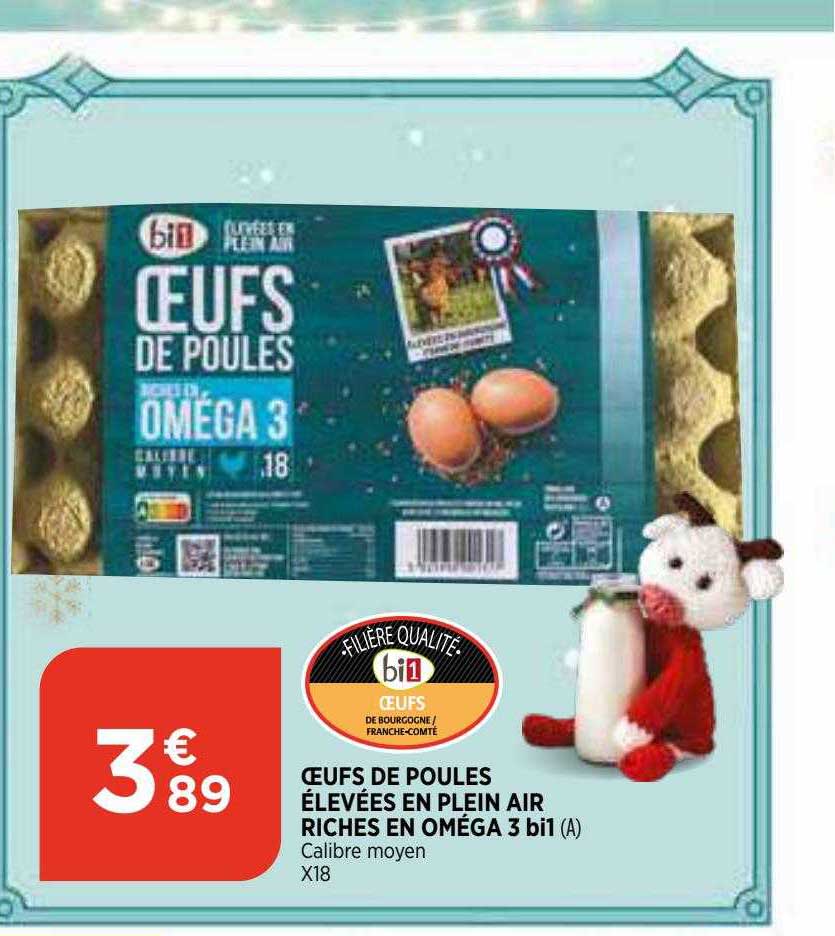 oeufs de poules élevées en plein air riches en oméga 3 bi1