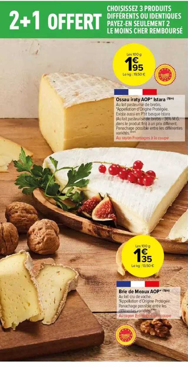 ossau iraty aop istara, brie de meaux aop