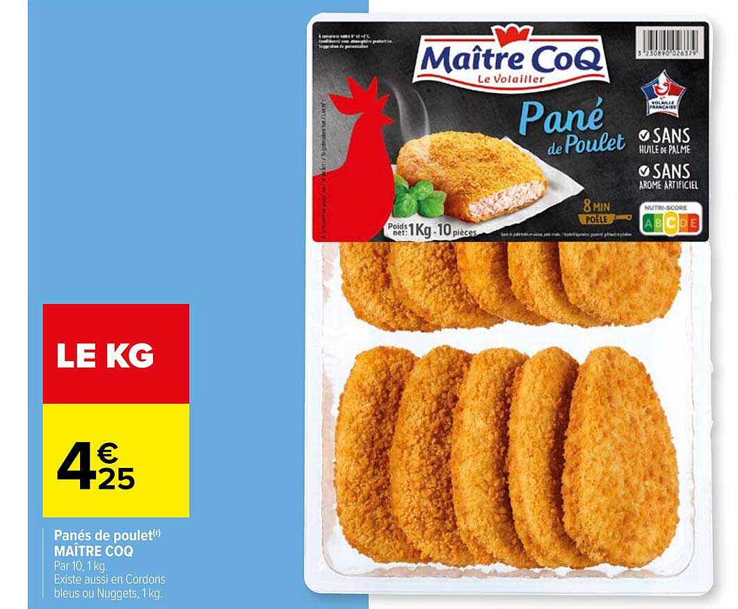 panés de poulet maître coq