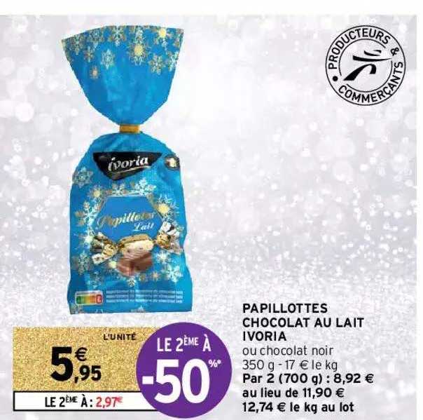 papillotes chocolat au lait ivoria