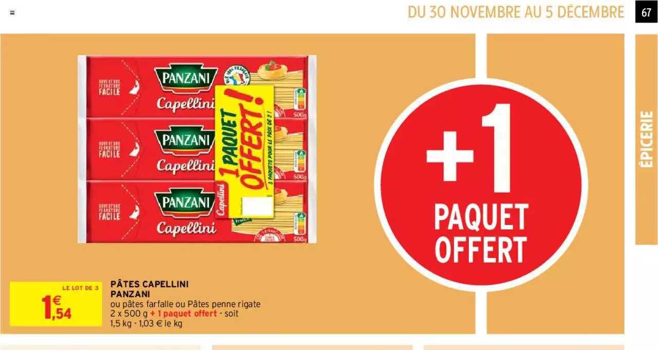 Pâtes Capellini Panzani